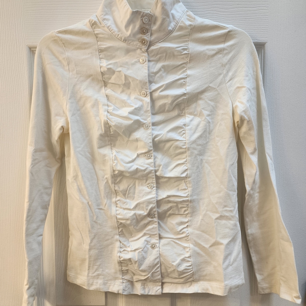 Chic Cream Ruffled Blouse